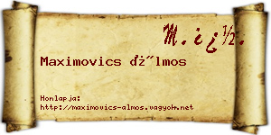 Maximovics Álmos névjegykártya